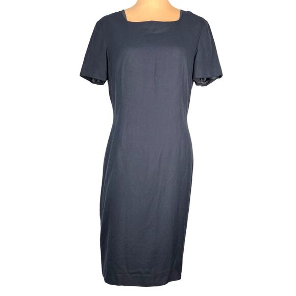 TALBOTS Vintage Linen Blend Dress 14 Italian Fabrics Corpcore Y2K DarkAcademia - Picture 1 of 6